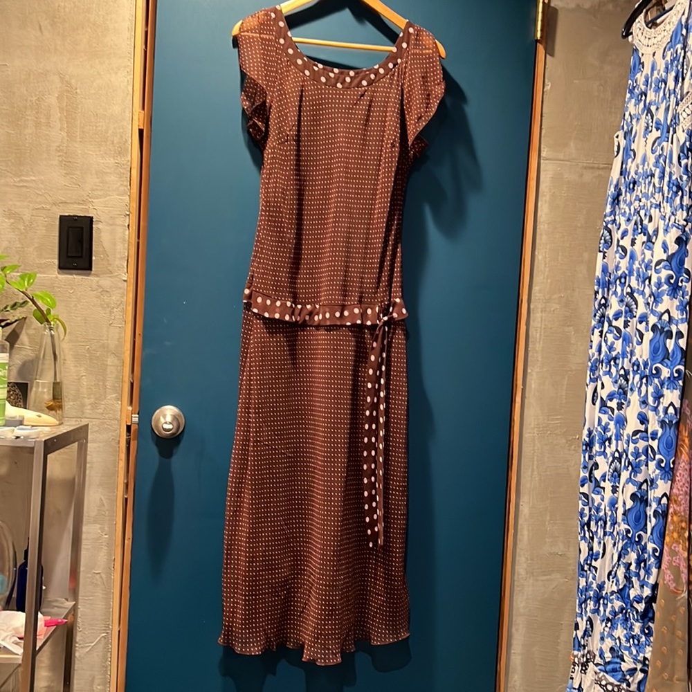 Brown polka dot dress